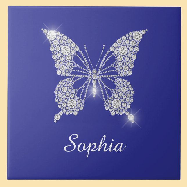 White Diamond Butterfly, Script Name, Deep Blue Tile (Creator Uploaded)