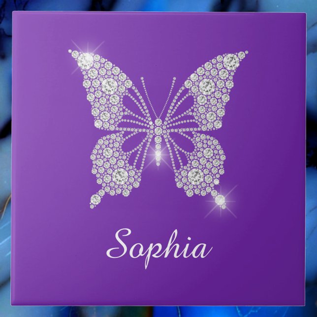 White Diamond Butterfly, Script Name, Purple Tile (Creator Uploaded)