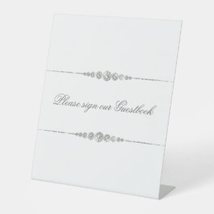 White Diamond Element Sign Our Wedding Guestbook