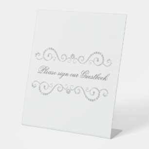 White Diamond Element Sign Our Wedding Guestbook