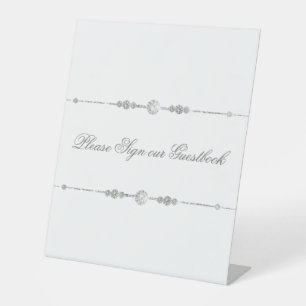 White Diamond Element Sign Our Wedding Guestbook