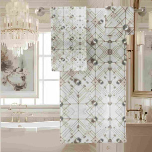 White Diamond Mid Century Modern Towel Set