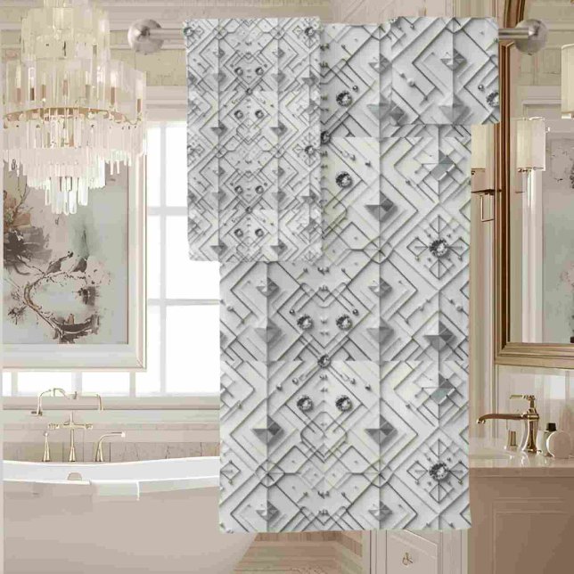 White Diamond Mid Century Modern Towel Set (Creator Uploaded)