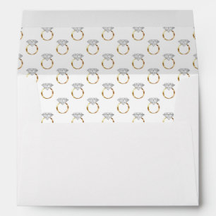White Diamond Wedding Ring Pattern Envelope