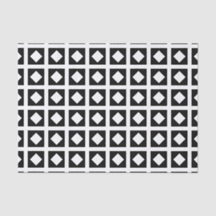 White Diamonds and Black Squares Tissue Paper