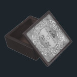White Diamonds And Silver Damask-Silver Anniversar Jewellery Box<br><div class="desc">Simple elegant white diamonds and silver damask- silver wedding anniversary</div>