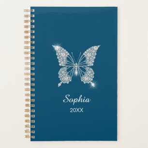 White Diamonds Butterfly, Script Name, Ocean Blue Planner
