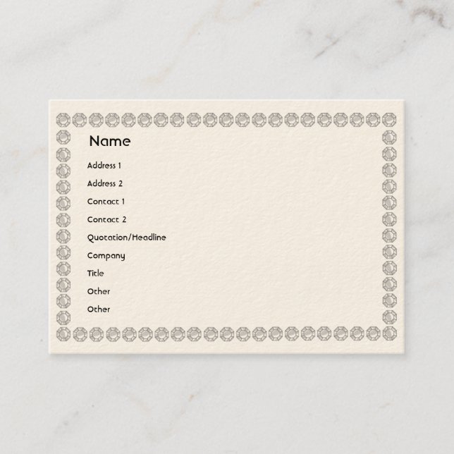 White Diamonds - Chubby Business Card (Front)