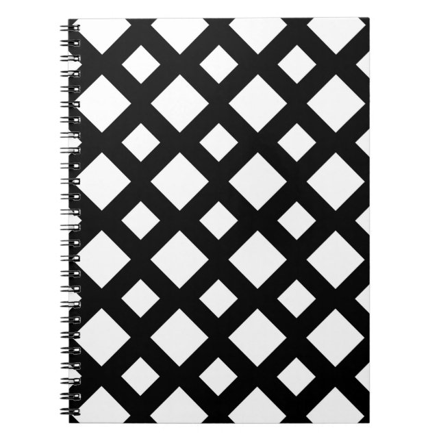 White Diamonds on Black Notebook (Front)