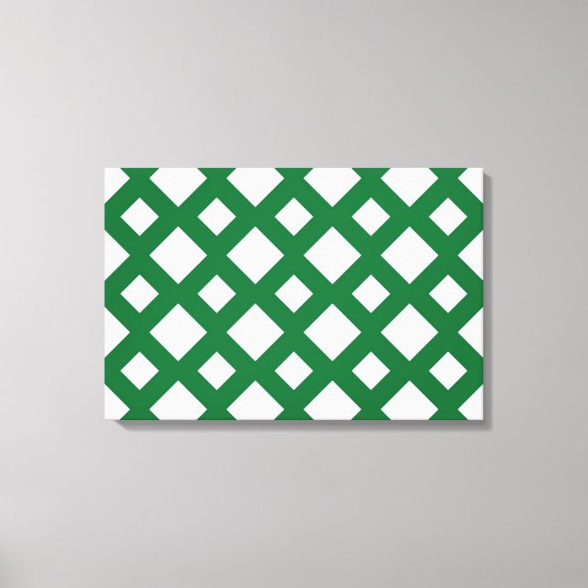White Diamonds on Green Canvas Print (Front)