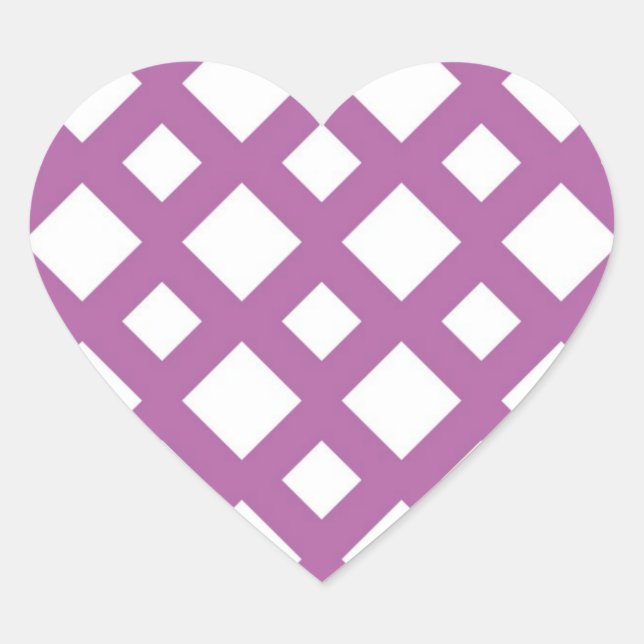 White Diamonds on Lavender Heart Sticker (Front)