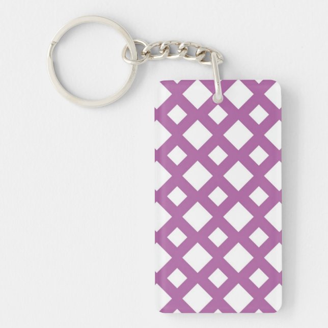 White Diamonds on Lavender Key Ring (Front)