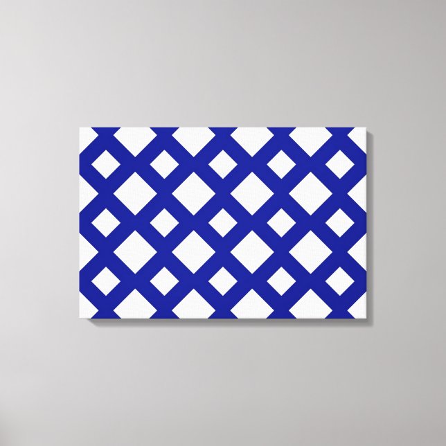 White Diamonds on Navy Canvas Print (Front)