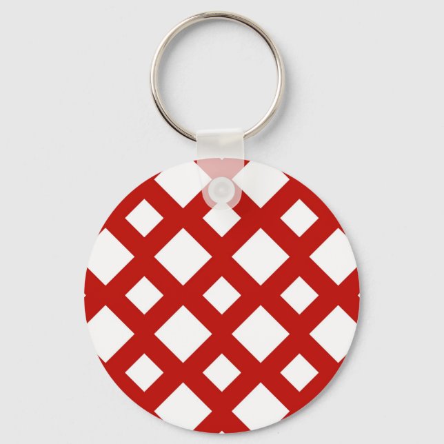 White Diamonds on Red Key Ring (Front)