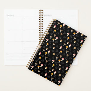 White Diamonds Shape Mushroom Types Fungi Black Planner