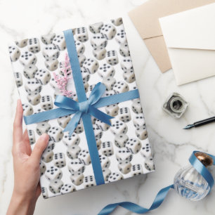 White Dice On White Wrapping Paper