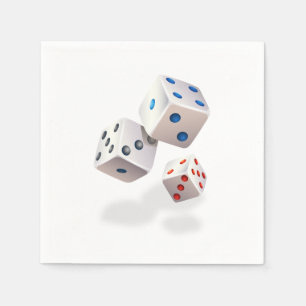 White Dice With Colourful Dots Napkin