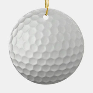 White Dimpled Golf Ball Texture Ceramic Tree Decoration