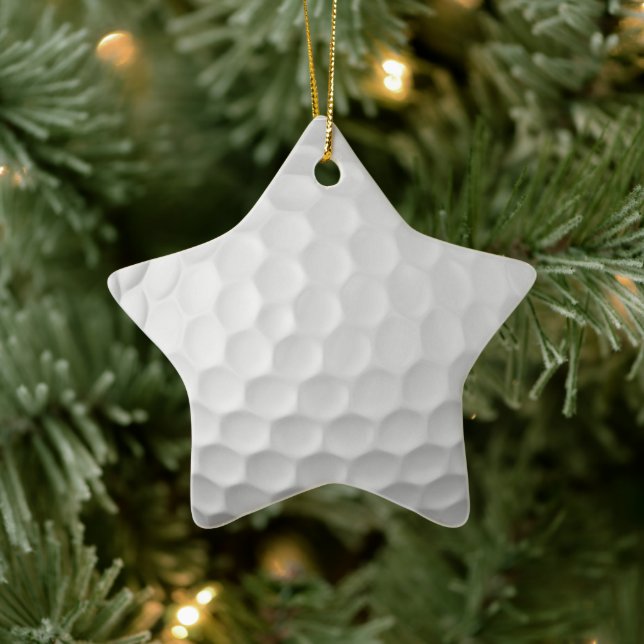 White Dimpled Golf Ball Texture Ceramic Tree Decoration (Tree)