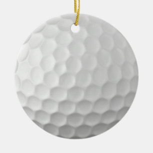 White Dimpled Golf Ball Texture Ceramic Tree Decoration