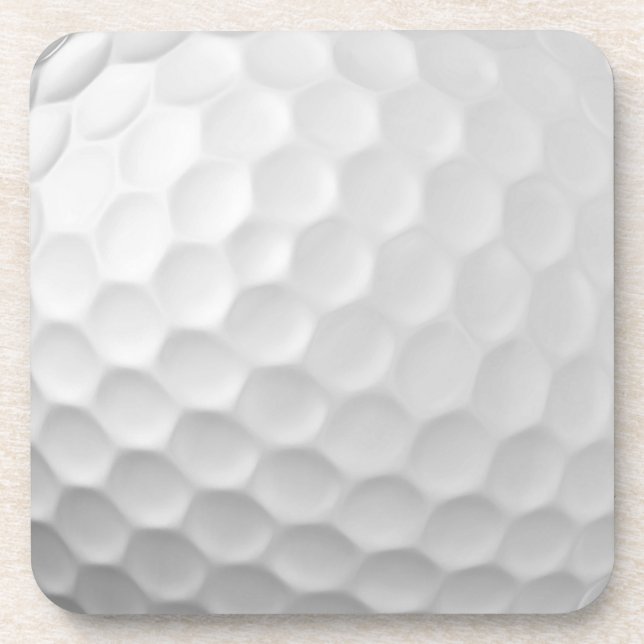 White Dimpled Golf Ball Texture Coaster (Front)