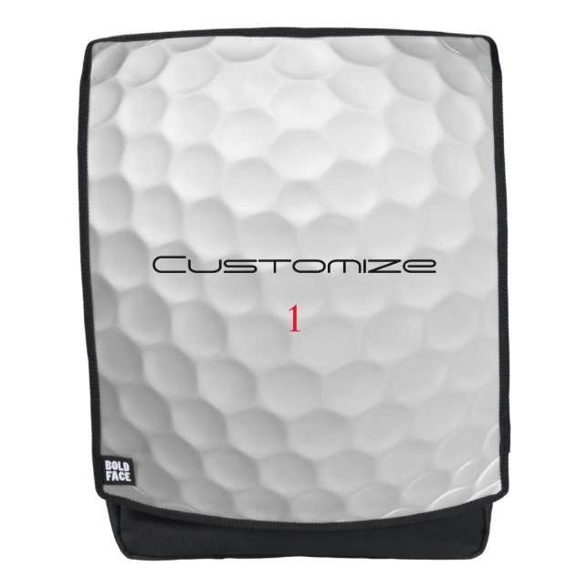 White Dimpled Golf Ball Texture Custom Name Number Backpack (Front)