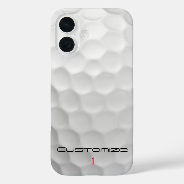 White Dimpled Golf Ball Texture Custom Name Number Case-Mate iPhone Case (Back)