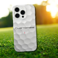 White Dimpled Golf Ball Texture Custom Name Number