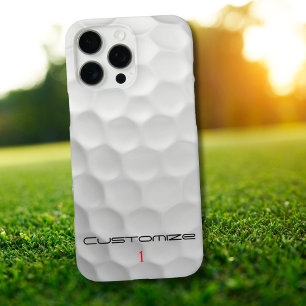 White Dimpled Golf Ball Texture Custom Name Number iPhone 16 Pro Max Case