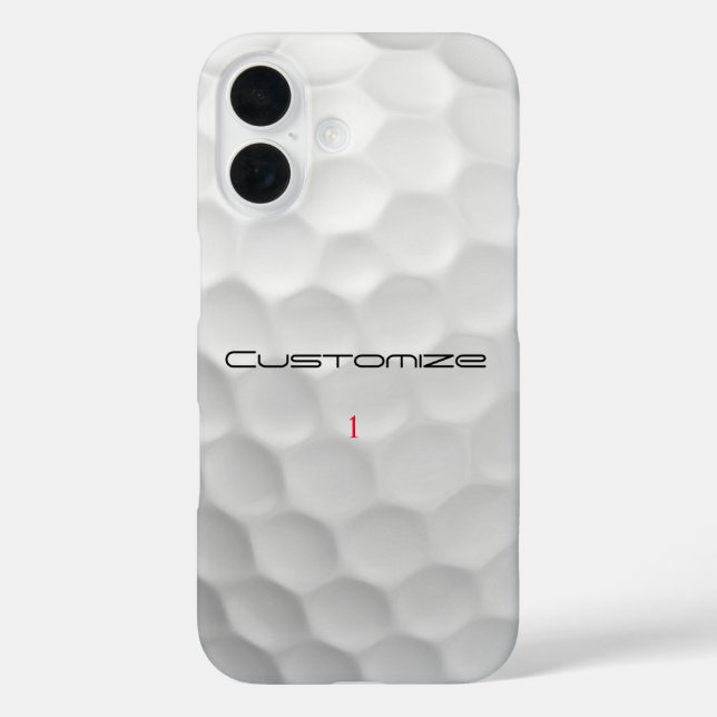 White Dimpled Golf Ball Texture Custom Name Number Case-Mate iPhone Case (Back)