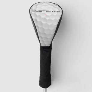 White Dimpled Golf Ball Texture Custom Name Number Head Cover