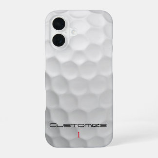 White Dimpled Golf Ball Texture Custom Name Number iPhone 16 Case