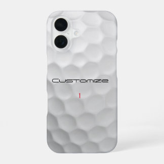 White Dimpled Golf Ball Texture Custom Name Number iPhone 16 Case