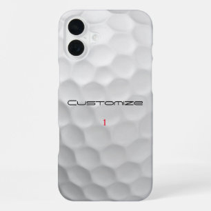 White Dimpled Golf Ball Texture Custom Name Number iPhone 16 Plus Case