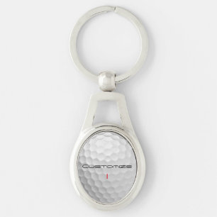 White Dimpled Golf Ball Texture Custom Name Number Key Ring