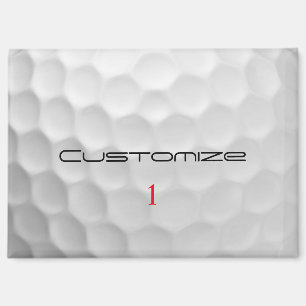 White Dimpled Golf Ball Texture Custom Name Number Magnet