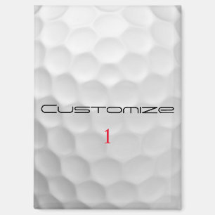 White Dimpled Golf Ball Texture Custom Name Number Magnet