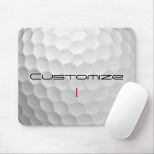 White Dimpled Golf Ball Texture Custom Name Number Mouse Pad