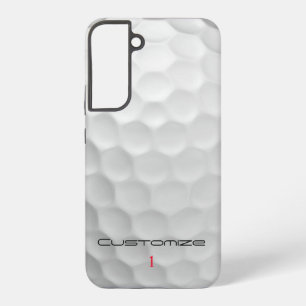White Dimpled Golf Ball Texture Custom Name Number Samsung Galaxy Case