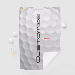 White Dimpled Golf Ball Texture Custom Name Number Towel