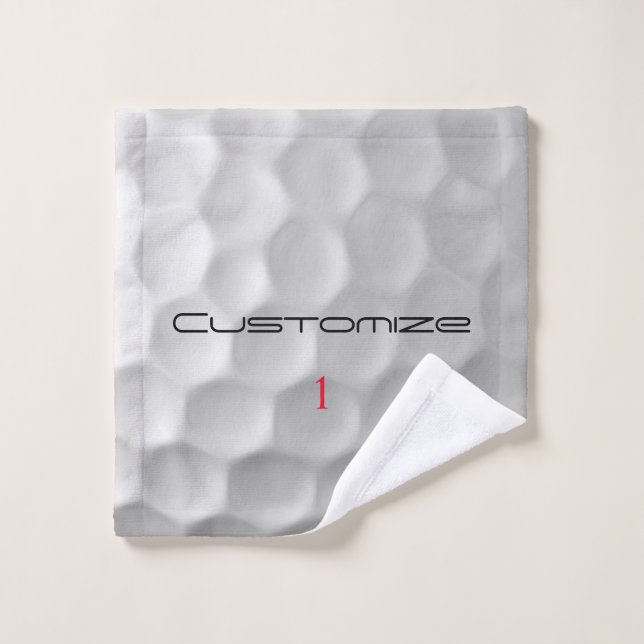 White Dimpled Golf Ball Texture Custom Name Number Wash Cloth (Wash Cloth)