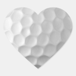 White Dimpled Golf Ball Texture Heart Sticker