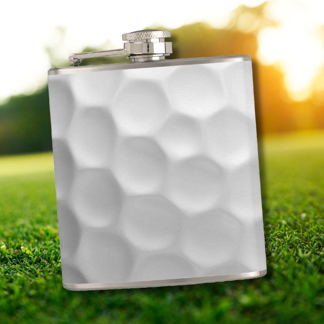 White Dimpled Golf Ball Texture Hip Flask (Creator Uploaded)