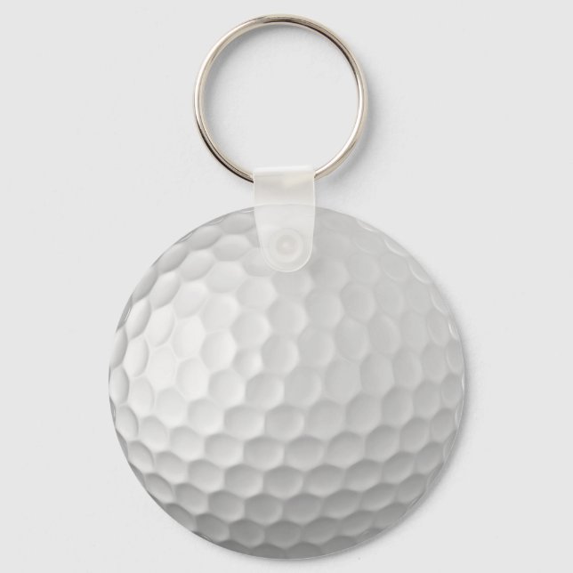 White Dimpled Golf Ball Texture Key Ring (Front)