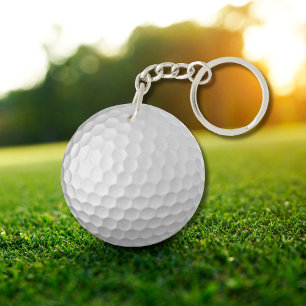White Dimpled Golf Ball Texture Key Ring