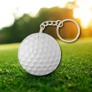 White Dimpled Golf Ball Texture Key Ring