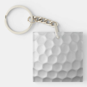 White Dimpled Golf Ball Texture Key Ring