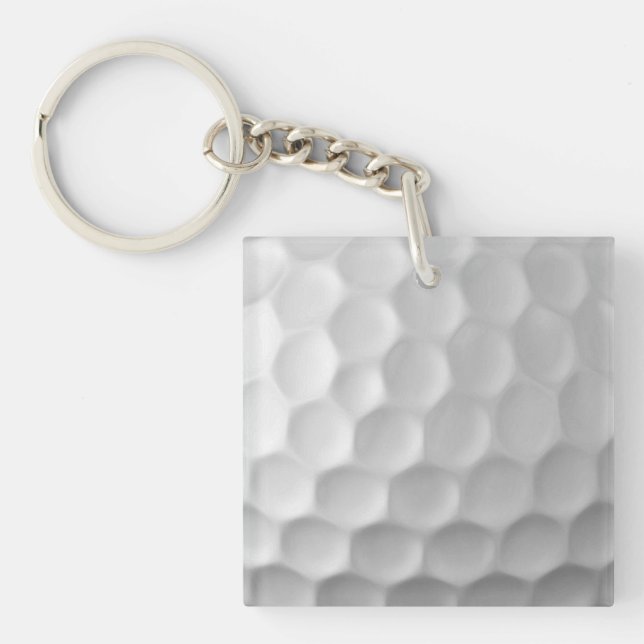 White Dimpled Golf Ball Texture Key Ring (Front)