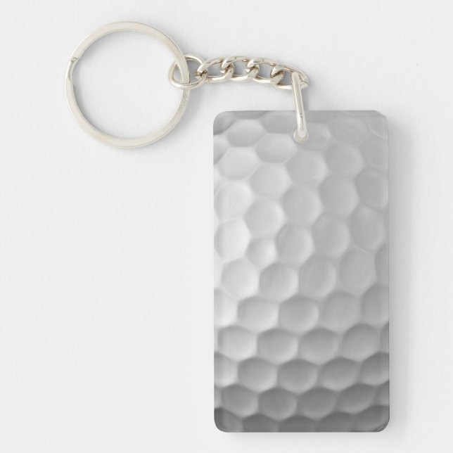 White Dimpled Golf Ball Texture Key Ring (Front)