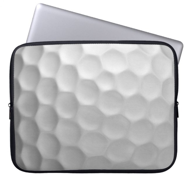 White Dimpled Golf Ball Texture Laptop Sleeve (Front)
